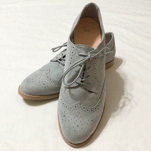 Ollio Women's Shoe Classic Lace Up Dress Low Flat Heel Oxford Light Grey